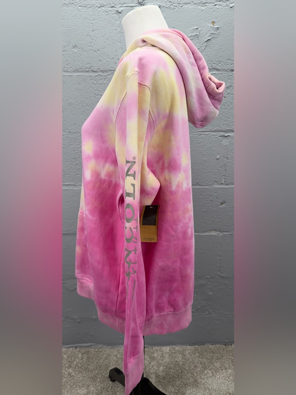 Lincoln Outfitters Women's Pink Yellow Tie-Dye Half Zip Hoodie NWT Size XL - Picture 7 of 12